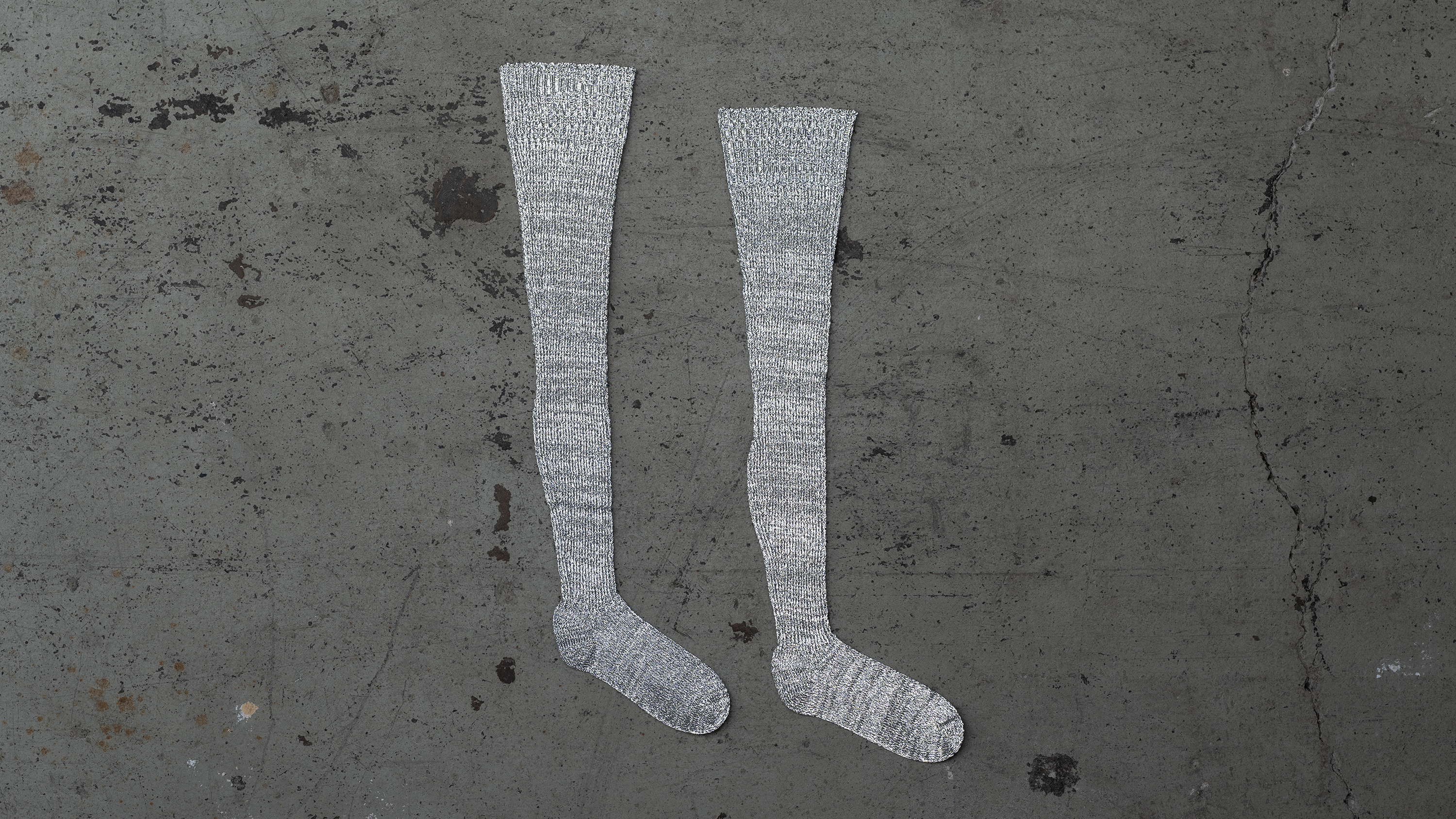 KF/10723-IN XLIT/3 XPOSED KNIT THIGH SOCK